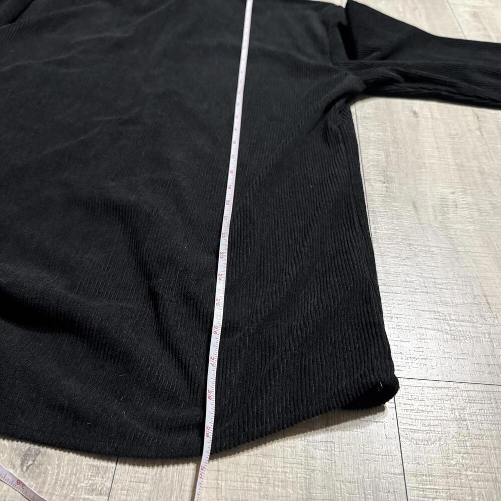 Manfinity SHEIN Corduroy Bottom Up Shirt Black Mens Size XL - Picture 9 of 9